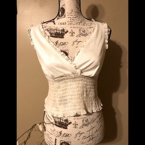 Trina Turk cotton blend rushed blouse size M